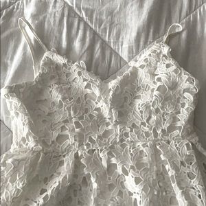 White lace midi dress